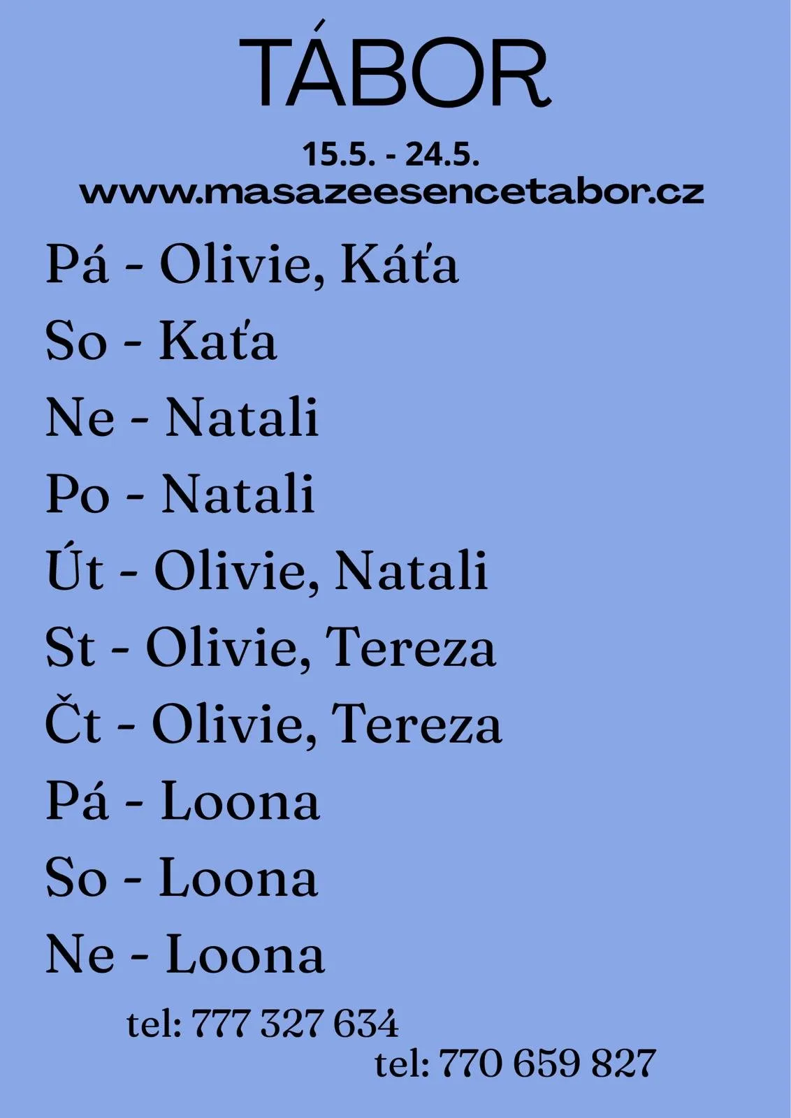 út-čt Evička 23:00