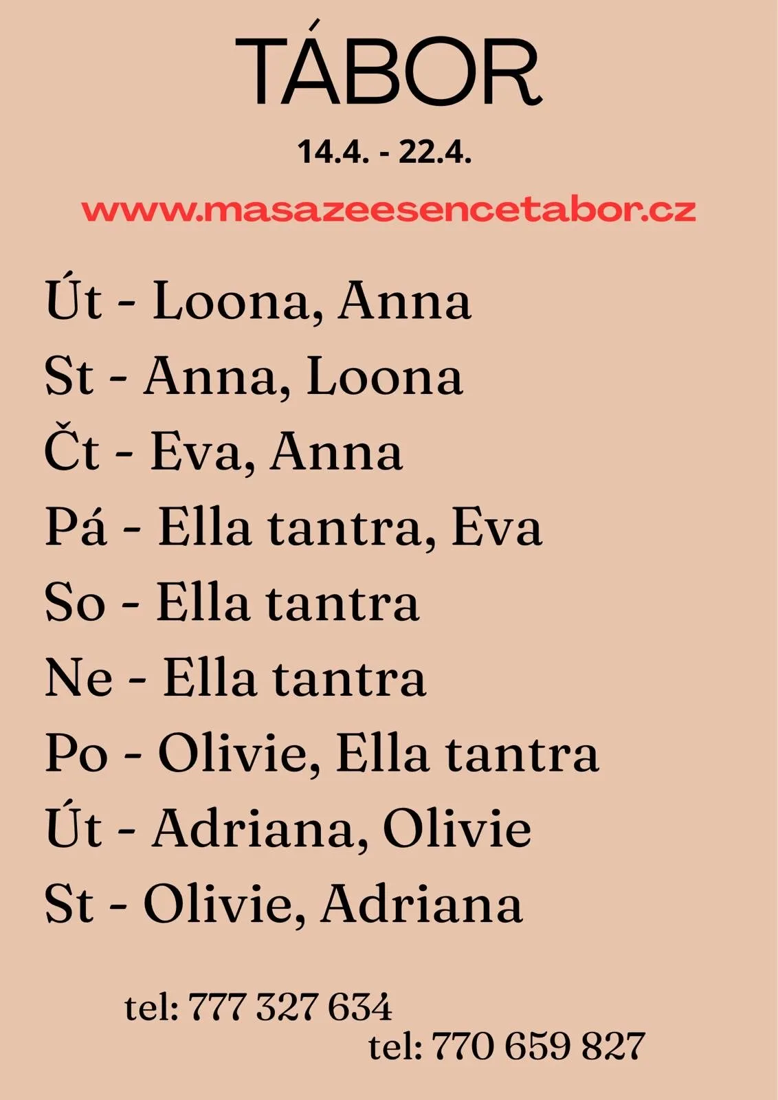 čt-pa 16-17.4. Eva
