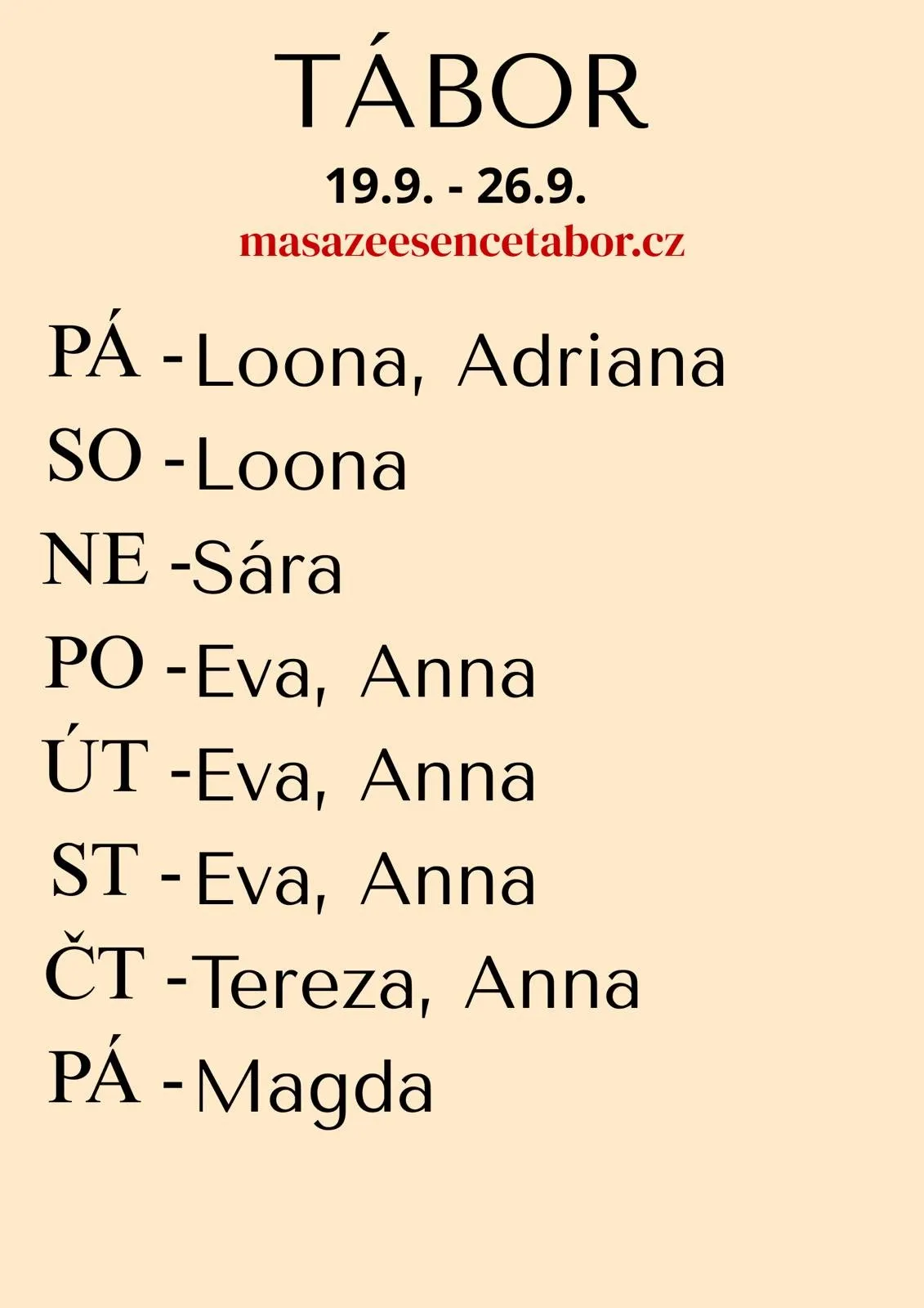 EVA 23:00, PO-ÚT 